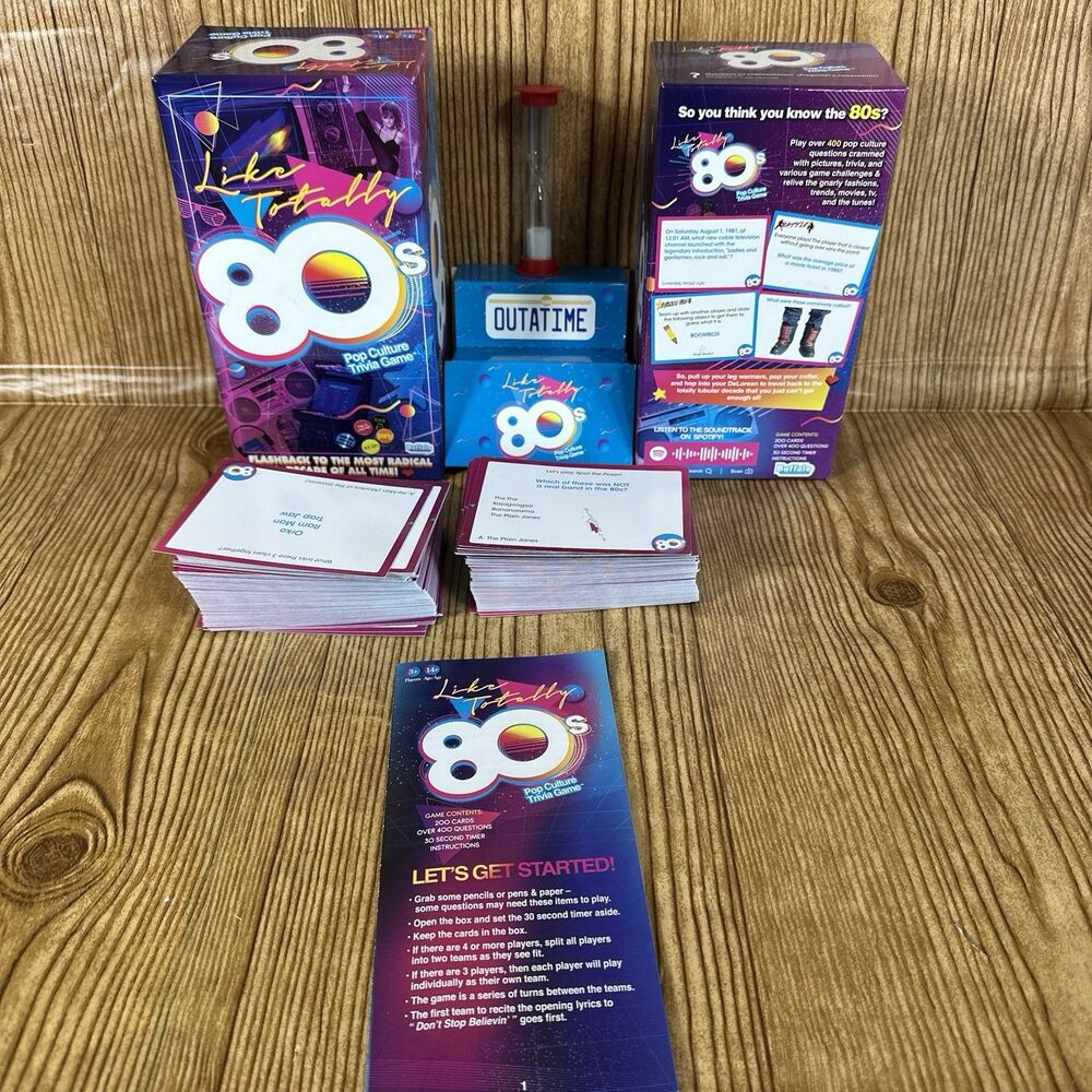 Like Totally 80s Pop Culture Family Trivia Game Buffalo Games